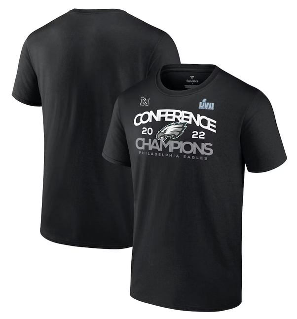 Men's Black Philadelphia Eagles 2022 NFC Champions Shadow Cast T-Shirt